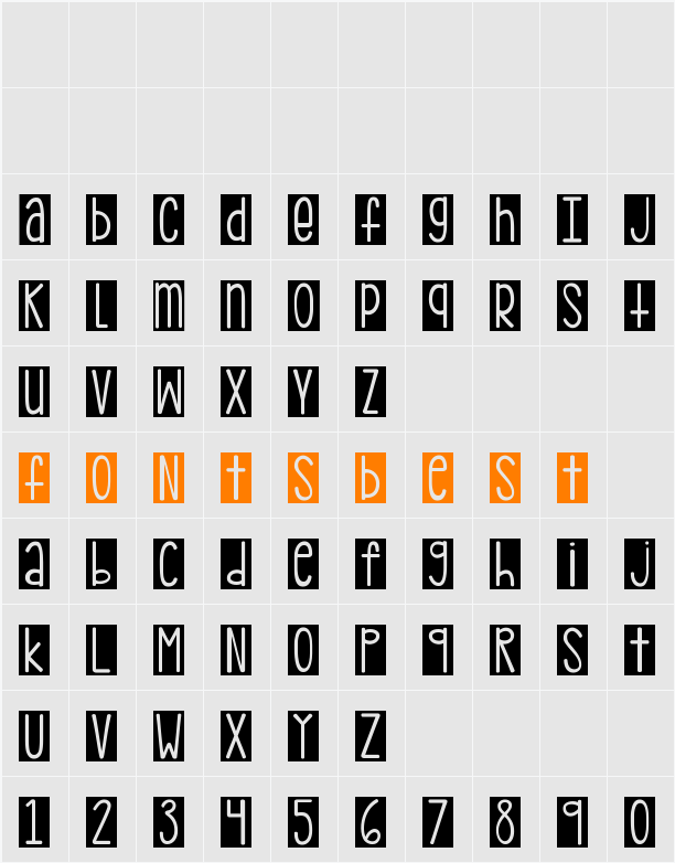 KG PDX Blocks Character Map