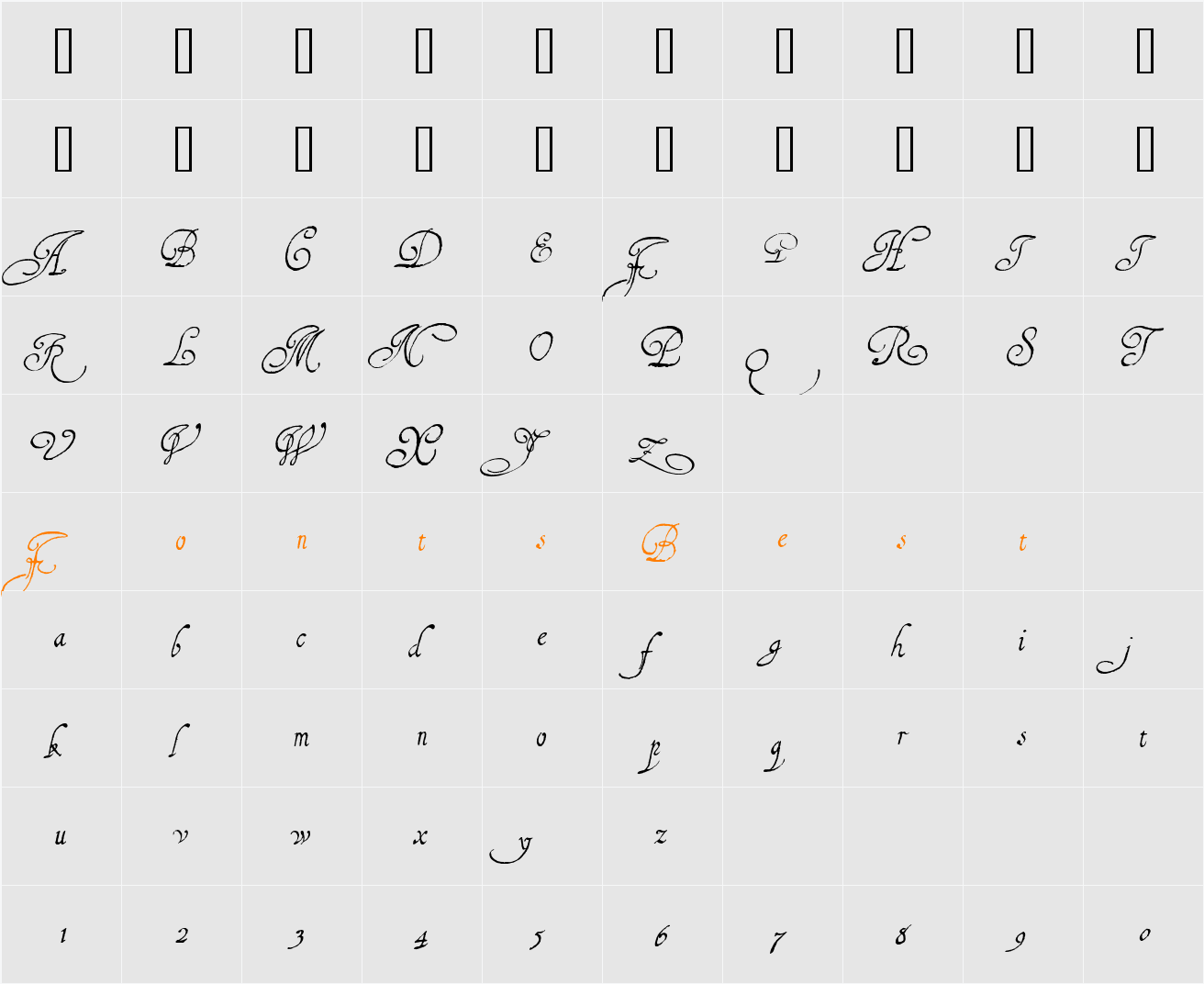1610_Cancellaresca_lim Character Map