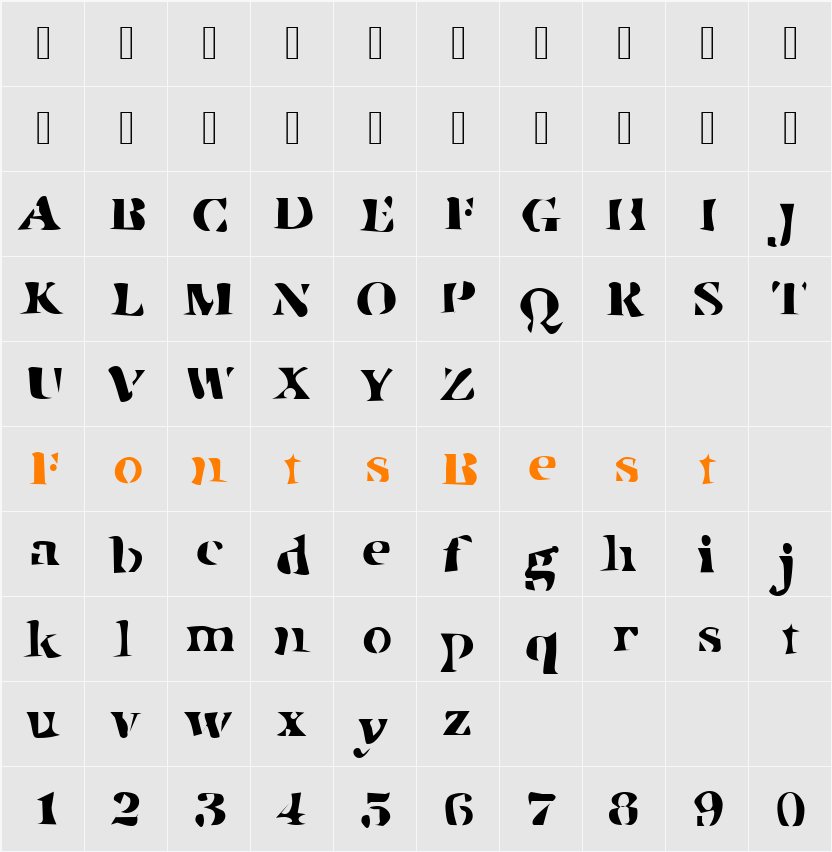 Dirty49 Becker Character Map