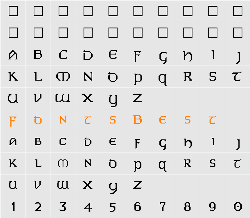 P Character Map
