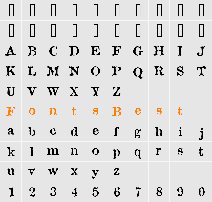 WantAdSSK Character Map
