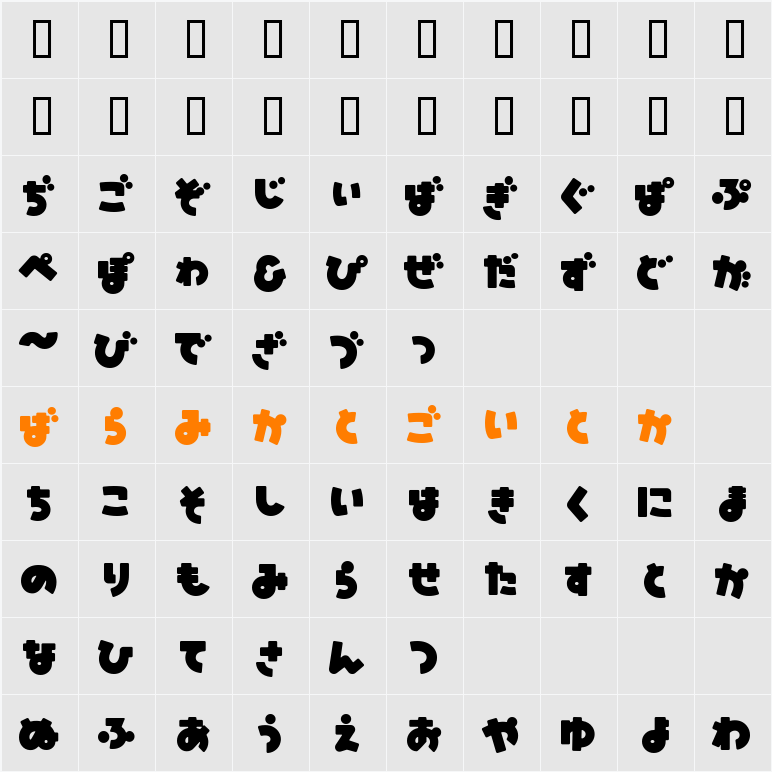 mitsubatoHRround Character Map