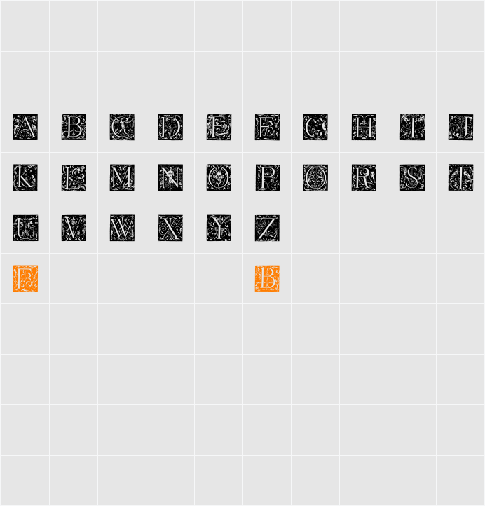 Grimeswade Character Map