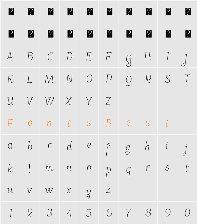 Garineldo Character Map