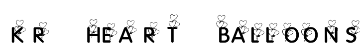 KR Heart Balloons Font Image