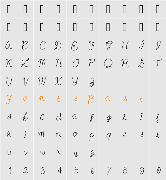 oysternubsscript Character Map