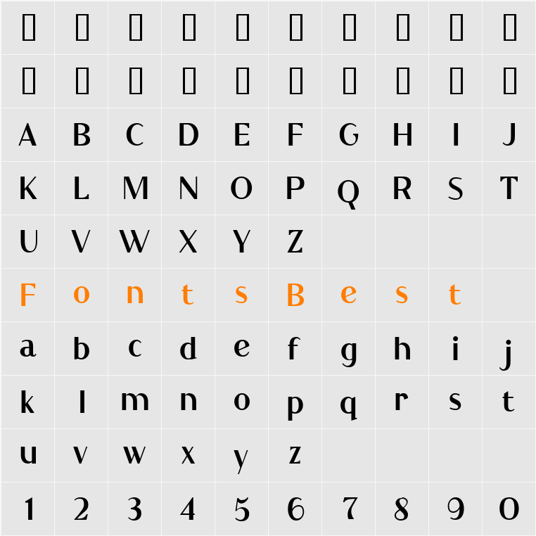 Qualettee Character Map