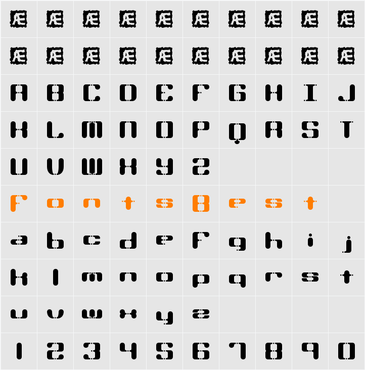 Syndrome BRK Character Map