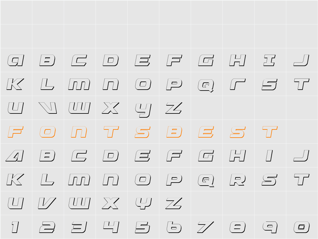 Graymalkin Compact 3D Condensed Character Map