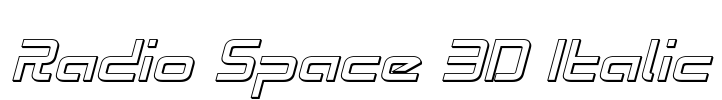 Radio Space 3D Italic Font Image
