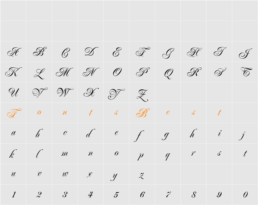 Poppl-Residenz BQ Character Map