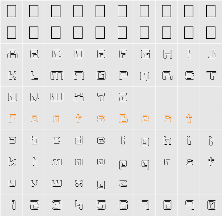 FZ DIGITAL 5 HOLLOW EX Character Map