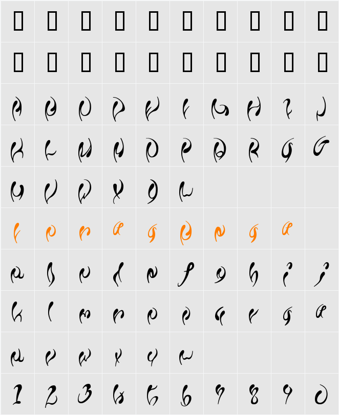 fleur Character Map