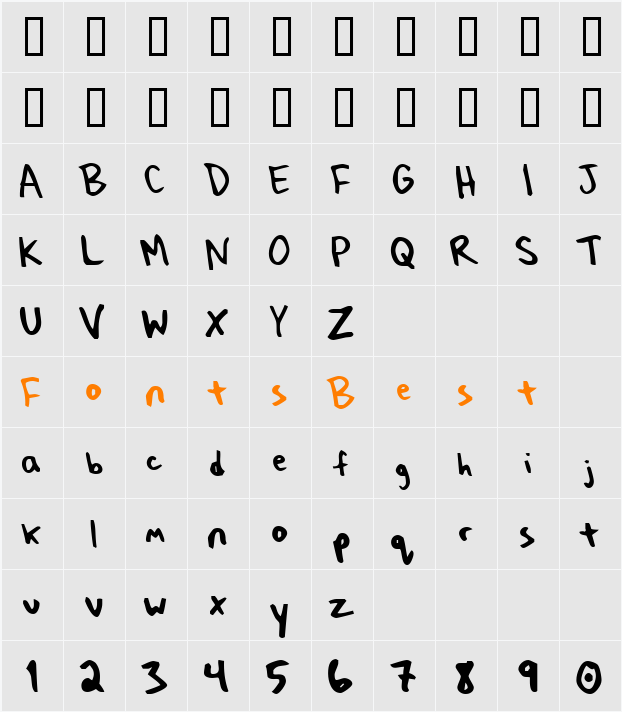 taberhand Character Map