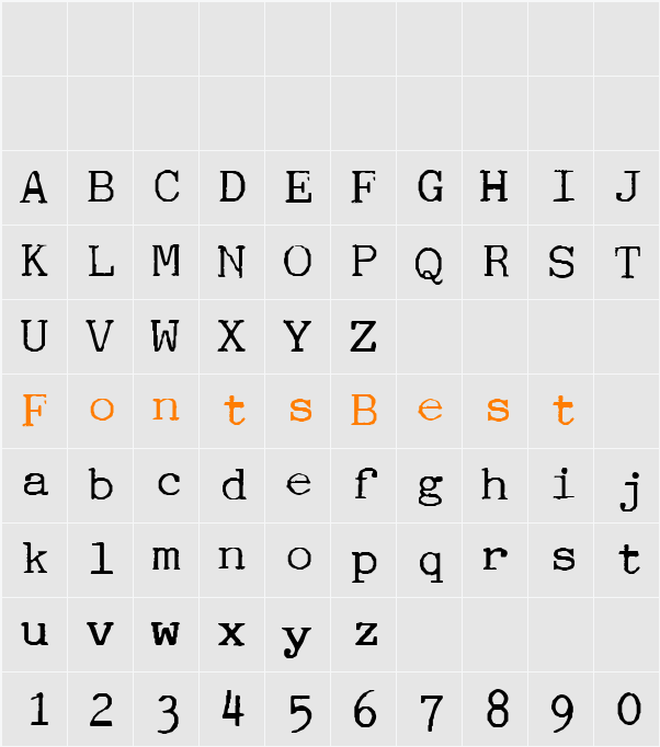 Silfvéns Skrivmaskin Character Map