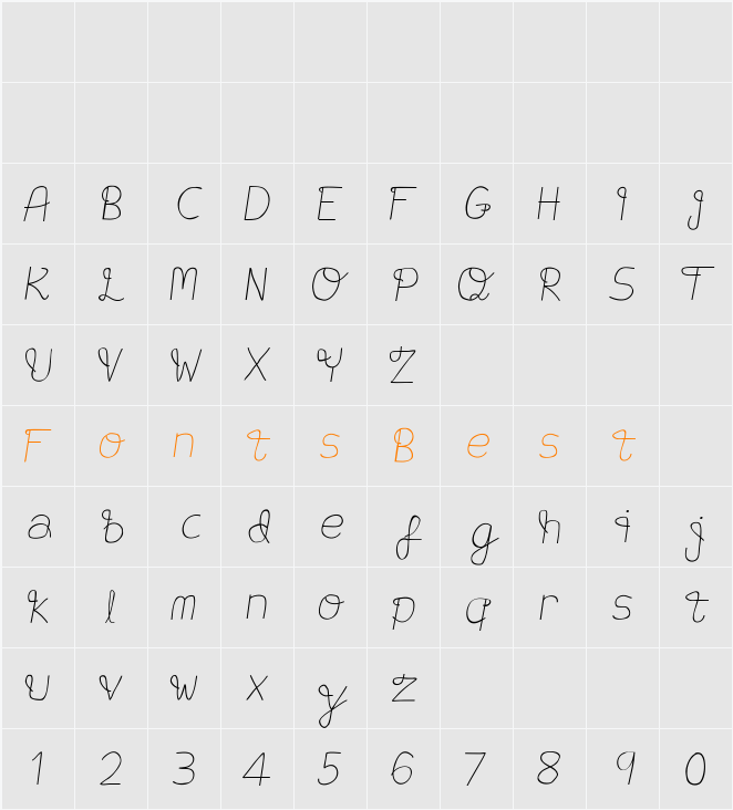 I Miss You Character Map