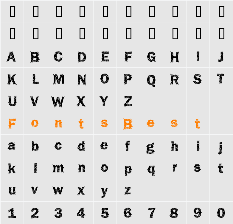 Funky36 Character Map