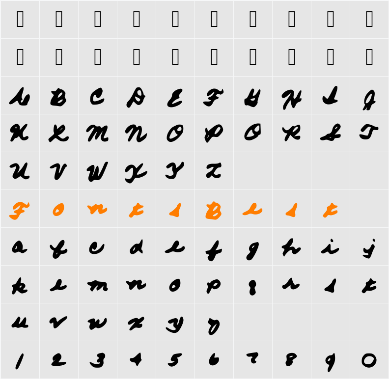 FromMomsHand Character Map