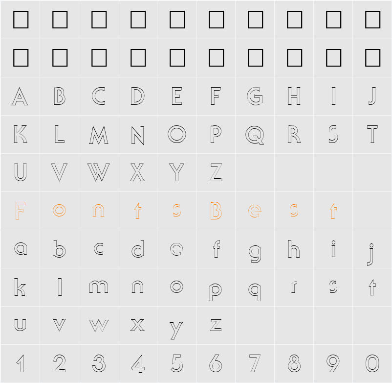 Serif Character Map