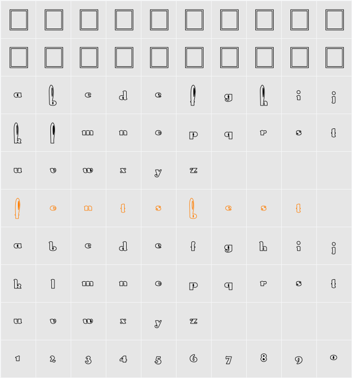 Rabbit Hollow Character Map