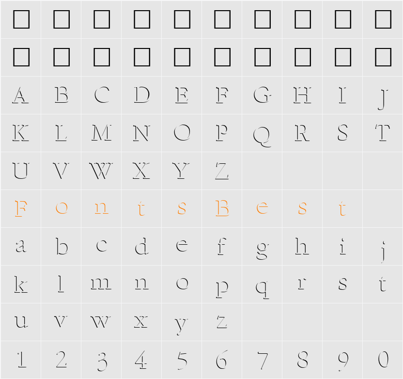 Emboss Character Map