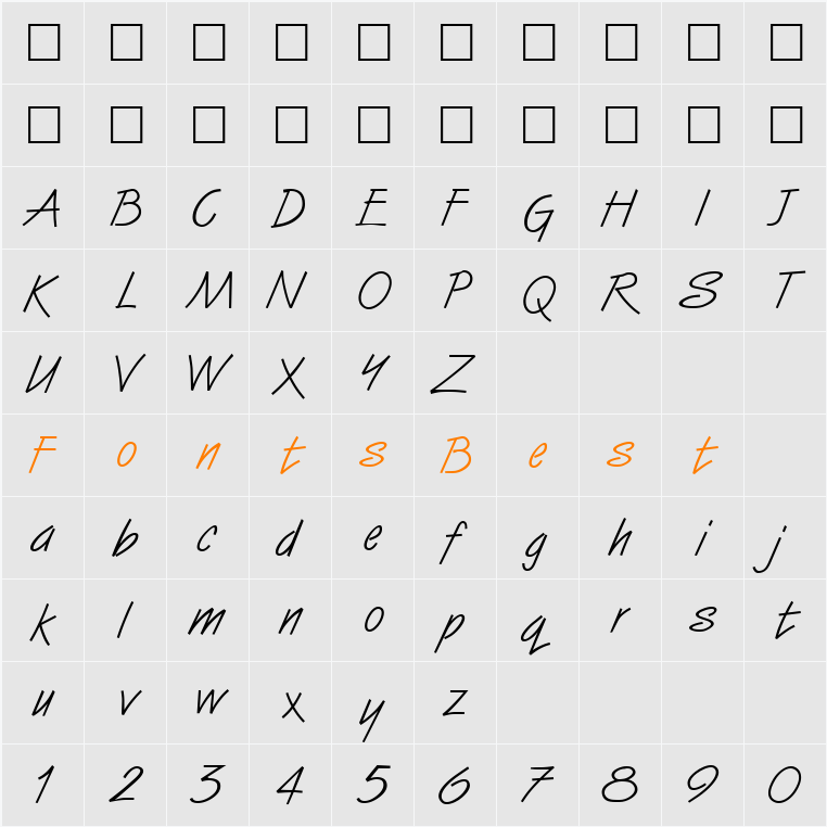 Surf Style Character Map