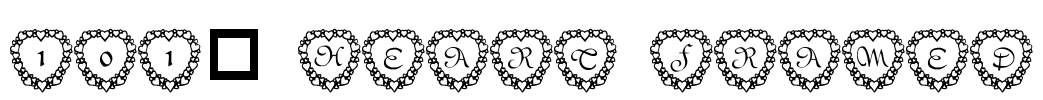 101! Heart Framed Font Image