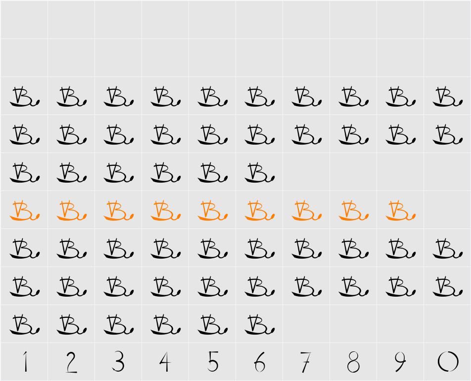 VLADOVSKIY Character Map