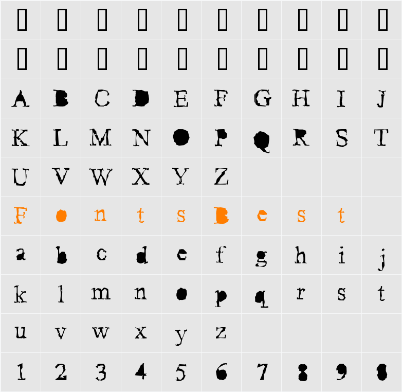 Pudmonkey ShrapnelFree Character Map