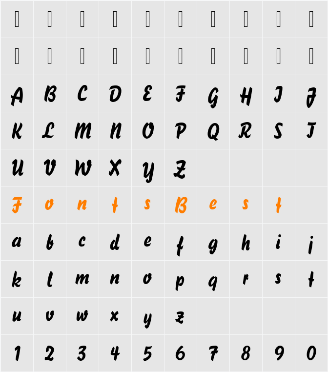 557-CAI978 Character Map