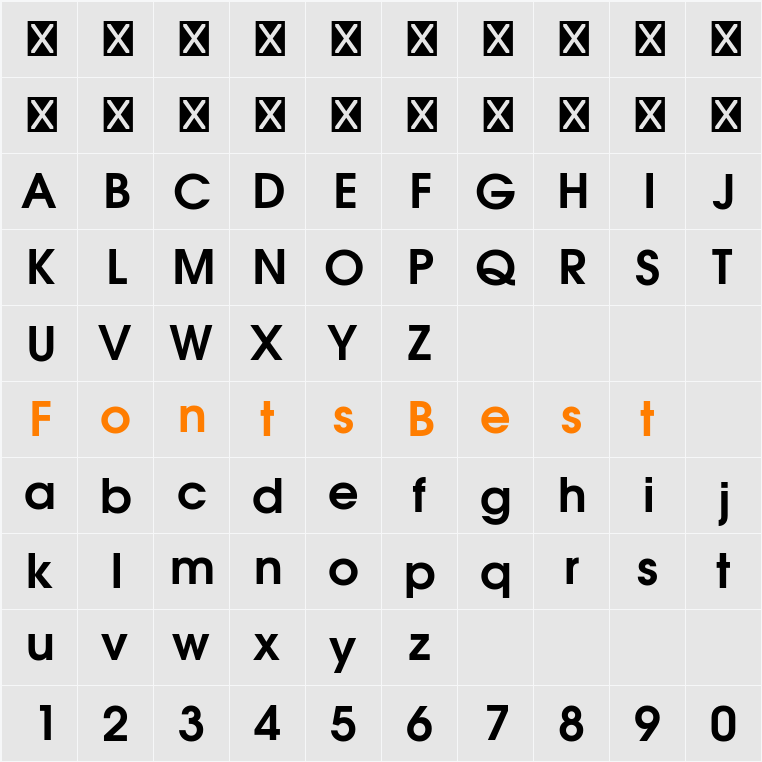 Evolventa Character Map