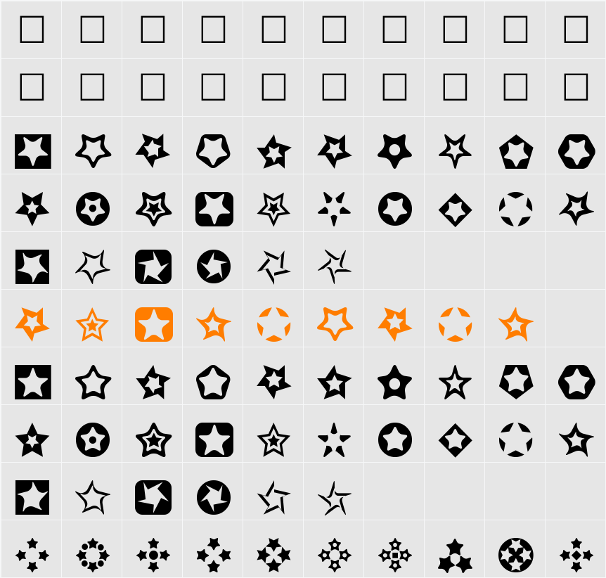 Stars for 3D FX Character Map