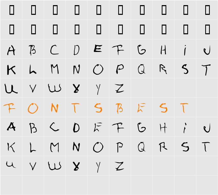 Pio Character Map