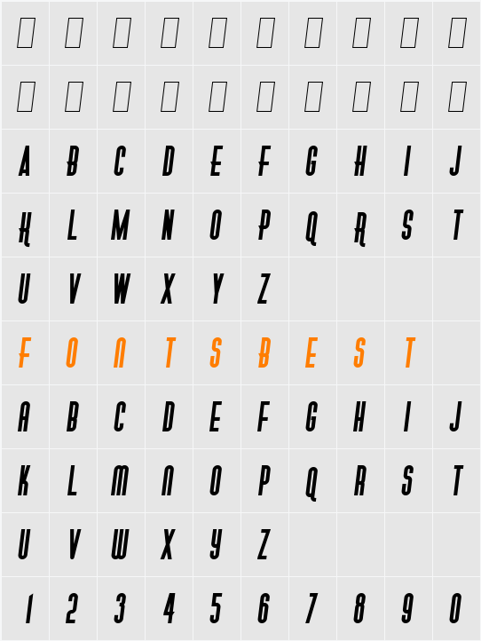 Gotica Moderna KK Italic Character Map