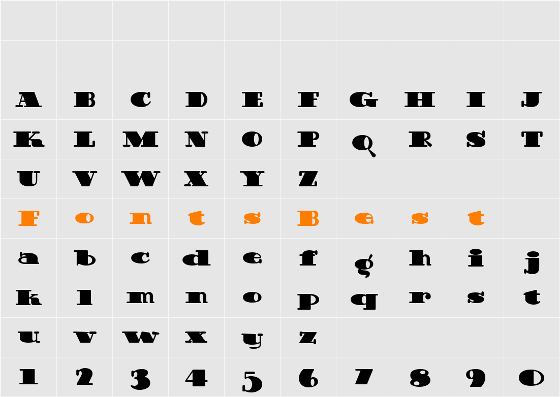 Guinness Extra Stout NF Character Map