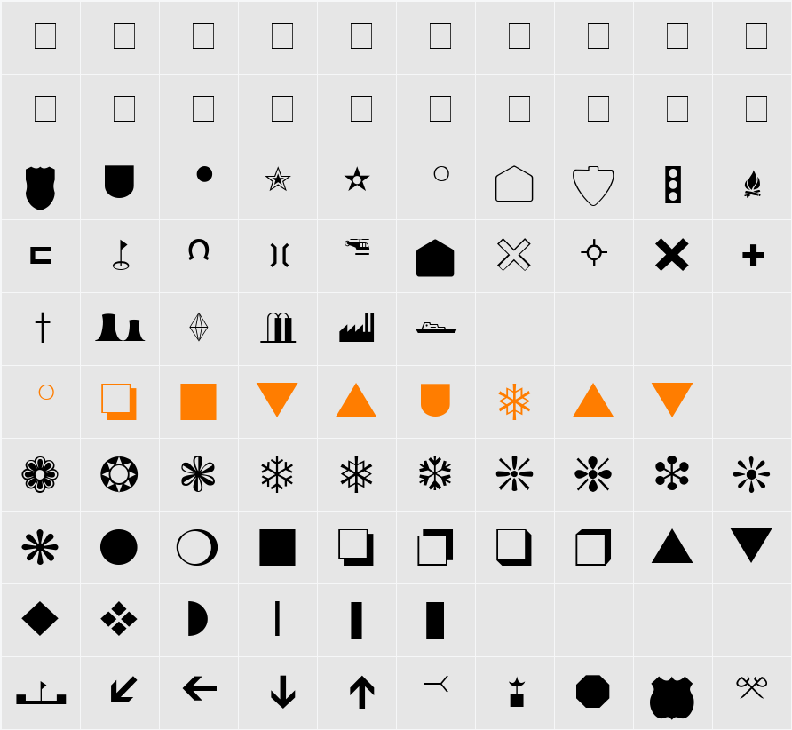 Dingthings Character Map