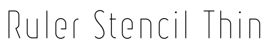 Ruler Stencil Thin Font Image