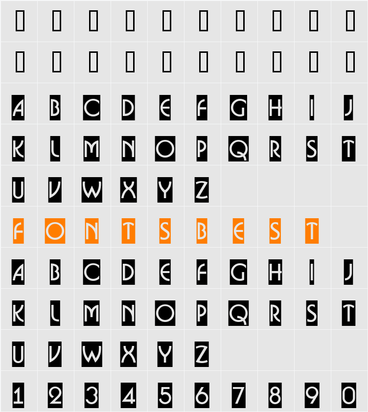 a_BosaNovaSl Character Map