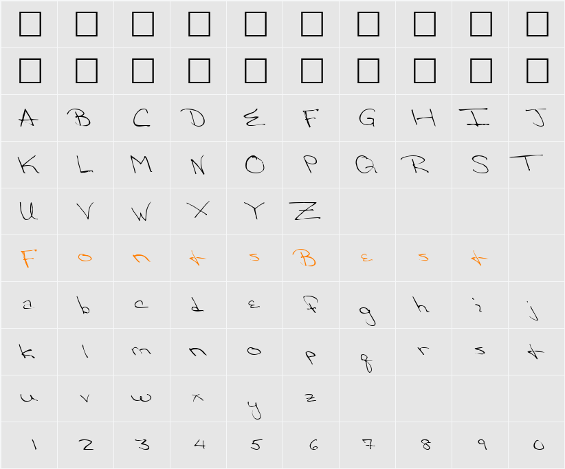 QTHandwriting Character Map