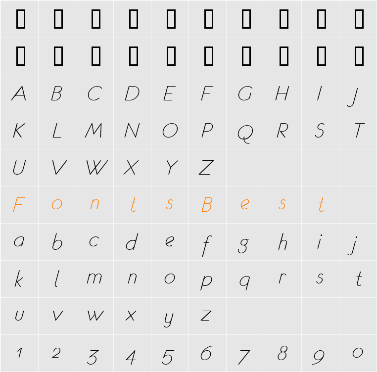 eurofurence classic light Character Map