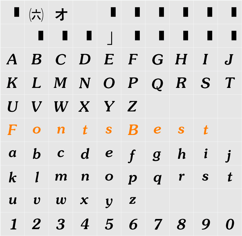 EU-B7X Character Map