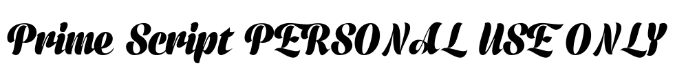 Prime Script PERSONAL USE ONLY Font Image
