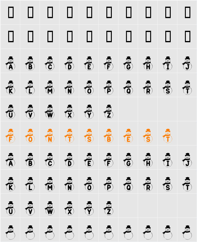 KR Snowman Character Map