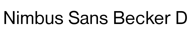 Nimbus Sans Becker D Font Image