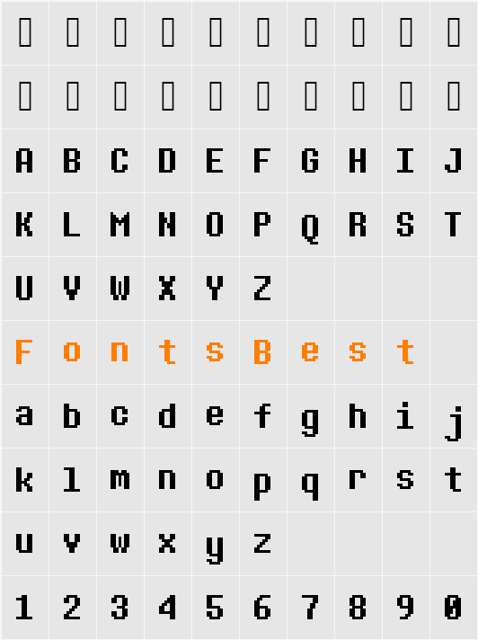 Determination Sans Web Character Map