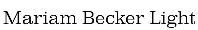 Mariam Becker Light Font Image