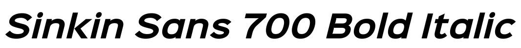 Sinkin Sans 700 Bold Italic