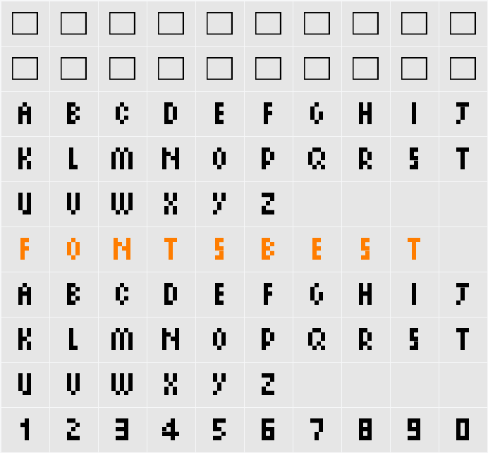 PixelSix14 Character Map