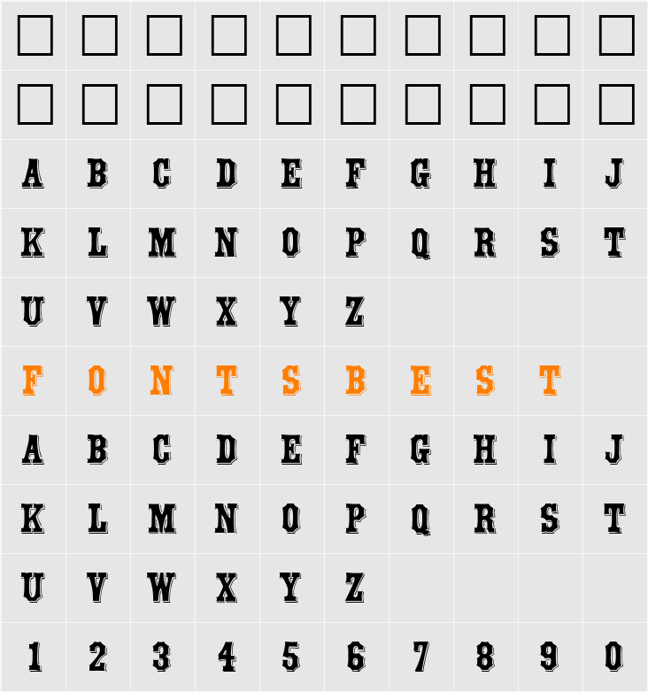 Waltham DB Character Map