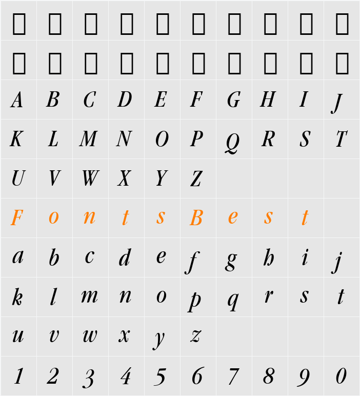 GarmdITC BkCn BT Character Map